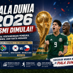 Piala Dunia 2026 resmi dimulai dengan pertandingan pembuka Meksiko vs Afrika Selatan dan Korea Selatan vs Republik Ceko pada 12 Juni 2026.