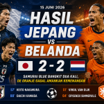 Hasil Jepang vs Belanda 2-2 pada 15 Juni 2026, Jepang bangkit dua kali melalui gol Keito Nakamura dan Daichi Kamada untuk menahan imbang Belanda.