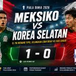 Pemain Meksiko dan Korea Selatan dalam laga Piala Dunia 2026 yang berakhir dengan kemenangan Meksiko 1-0 atas Korea Selatan di Grup A.