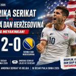 Amerika Serikat mengalahkan Bosnia dan Herzegovina 2-0 pada babak 32 besar Piala Dunia 2026 dan memastikan tiket ke babak 16 besar.